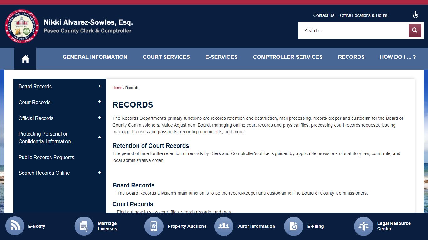 Records | Pasco County Clerk, FL