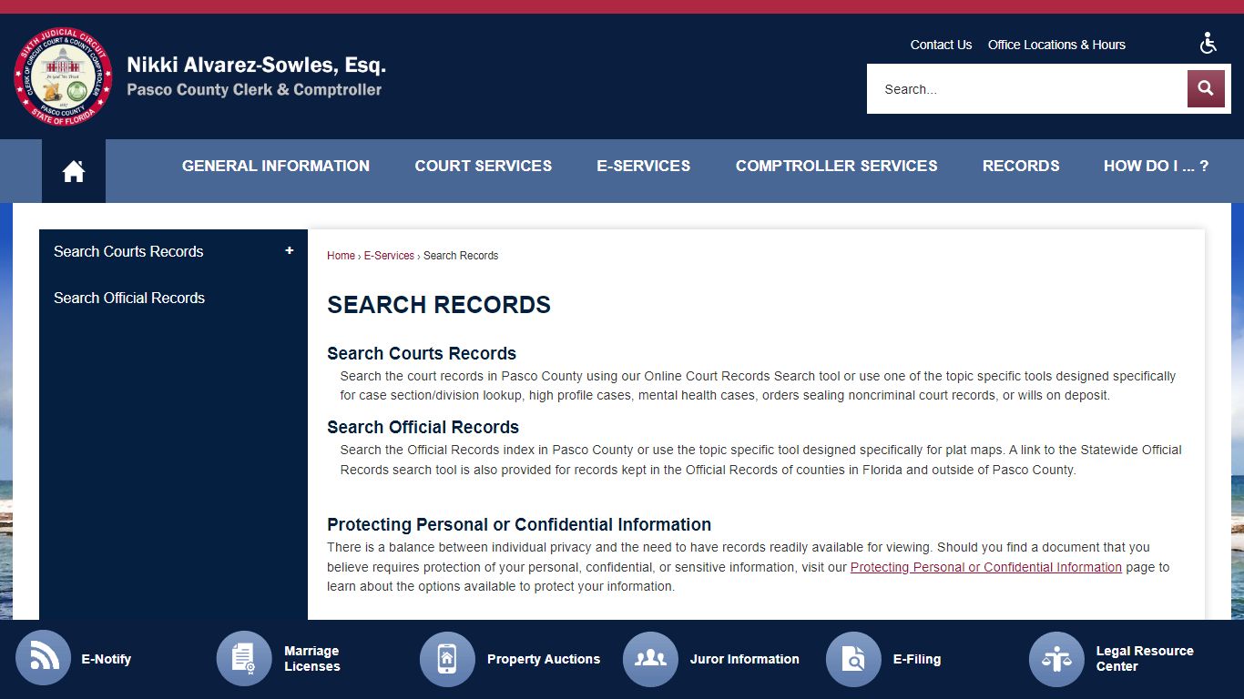 Search Records | Pasco County Clerk, FL